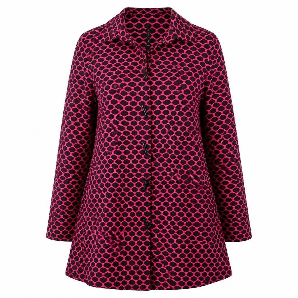 IC by Connie K Jacket Womens L Pink Polka Dot Geometric Y2K Artsy Wearable Art